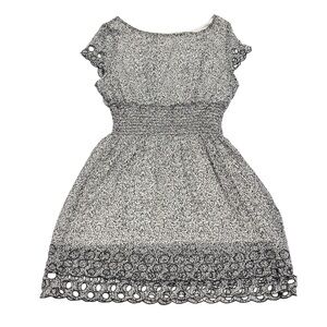 Bar III Black & White Speckled Print Dress w/ Geometric Cutouts – Size Large